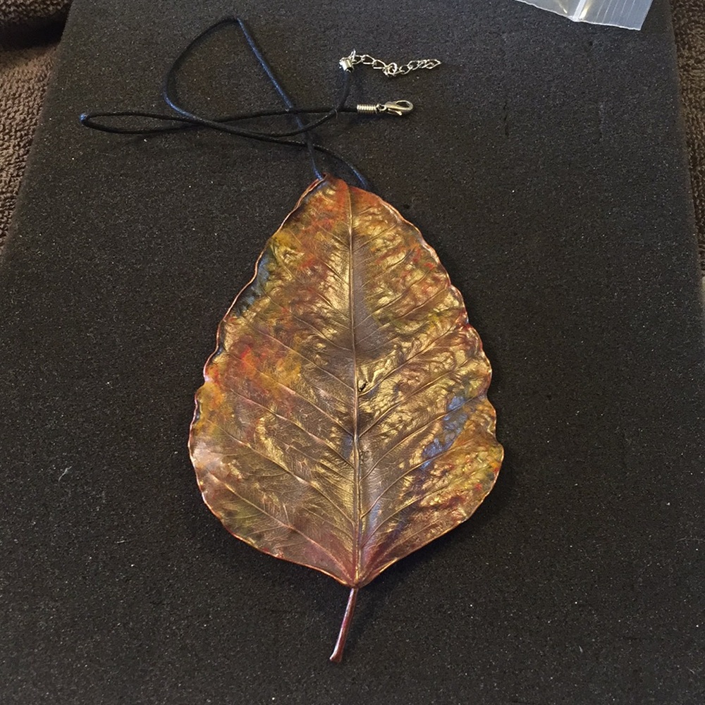 Natures Creations Copper Plated Real Leaf Brooch